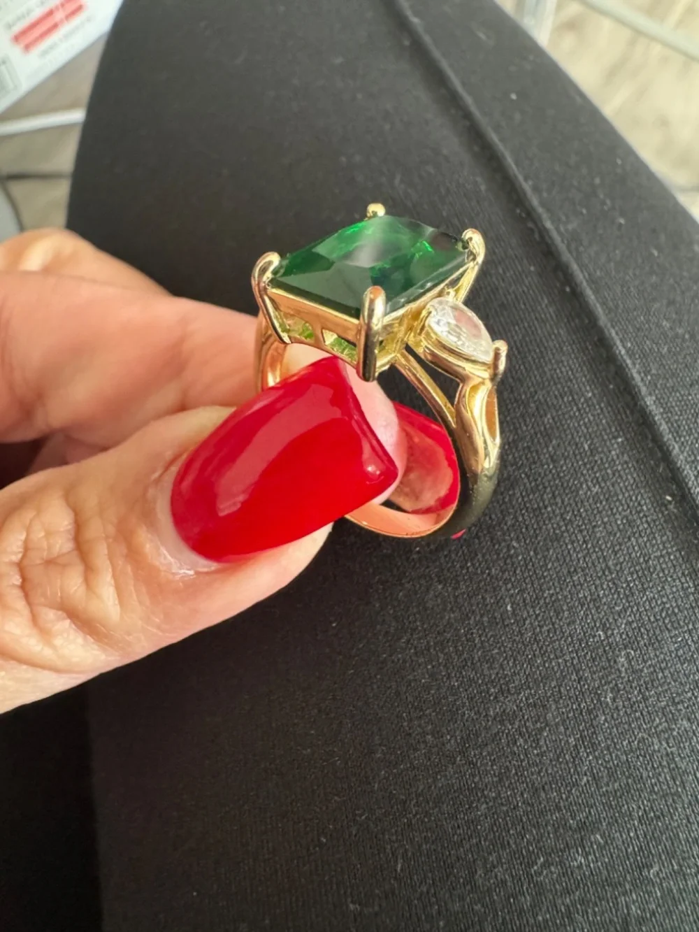 Gold Tone Fashion Statement Ring- Size 10